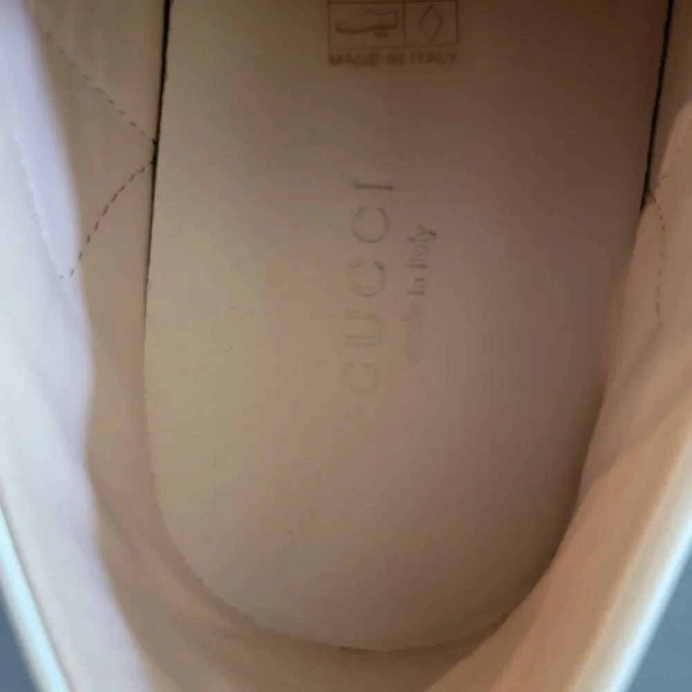 Gucci Women's Cream Leather And Velvet Bow Ace Slip On Sneakers Size 35 - Picture 14 of 16